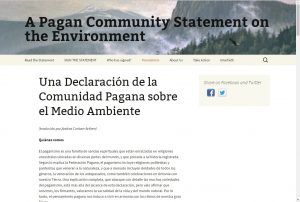 Eco pagan, Declaración de la Comunidad Pagana sobre el Medio Ambiente
