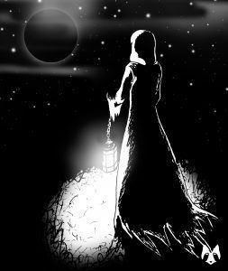 Diosa Oscura, ilustración de Natica, Abuelito Muerdago
